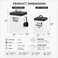 Kotak Penyimpanan Makanan Hewan Peliharaan Besi 2PCS OEM Grosir Logo Kustom, Wadah Camilan Anjing Kucing, Set Kaleng Logam dengan Sendok