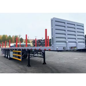 Semi-<span class=keywords><strong>remorque</strong></span> plate sur mesure avec 3 essieux et plateforme extra-large pour le transport d'équipements lourds - Product Image 1