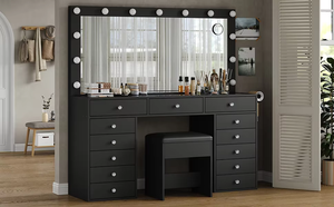 Vanity Desk Glass <strong>Dressing</strong> <strong>Table</strong> Lighted Minimalist Bucket Cabinet Simple Bedside <strong>Storage</strong> <strong>for</strong> Bedroom Luxury Living Room - Product Image 6
