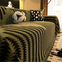Housse de canapé en chenille géométrique moderne de luxe, imperméable, anti-griffures pour chat, résistante à la saleté, coussin d'automne-hiver 180*130cm