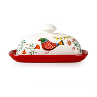 Boîte à beurre créative en céramique, style européen, vaisselle, plat à beurre avec couvercle, plat à dim sum, beurrier, boîte à fromage, modèle en stock