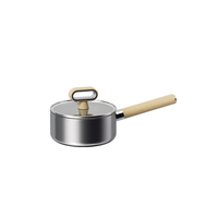 Ensemble de casseroles en acier inoxydable 304 tri-couches, série titane fondu, antiadhésif, compatible gaz et induction, poêle de cuisson D