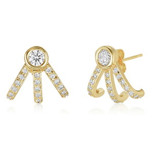 Gemnel 925 Sterling Silver <b>Opal</b> Paw Stud Earrings Zirconia Accented Animal Jewelry Hypoallergenic <b>Gift</b> - Product Image 1