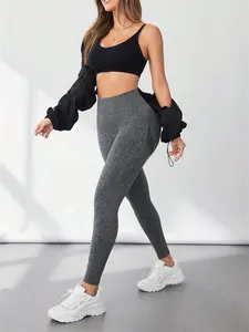 Leggings de Yoga de punto de cintura alta para mujer, pantalones de Fitness con glúteos de melocotón para correr, ciclismo, deportes de realce y entrenamiento de gimnasio