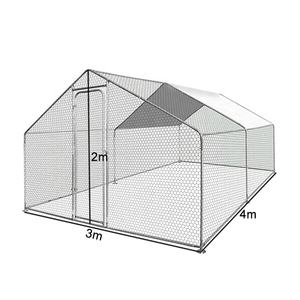 Kolay monte büyük tavuk kümesi için 100 tavuk Metal açık yürüyüş tavuk koşusu ile güneşlik kumaş - Product Image 3
