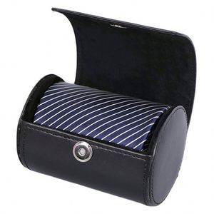 Custom Leather Round Tie <b>Box</b> PU Leather Gift Packaging <b>Box</b> Jewelry Storage <b>Box</b> for Business Gifts and Daily Organizer - Product Image 1
