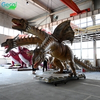 Parc d'attractions extérieur Gecai de haute qualité 3 têtes Fly Dragons Monster Animatronic Model