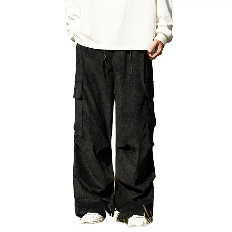 Pratik pantolon bacak bağlama tasarımı ile özelleştirilmiş erkek kargo pantolon, bir çift pantolon giymek için iki yolu