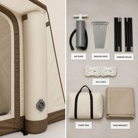 Tente gonflable de 12 mètres carrés, trois portes, cloison, tissu Oxford, abri de camping imperméable, extérieur