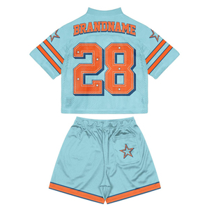 Completo Sportivo Personalizzato Oversize: T-shirt <span class=keywords><strong>e</strong></span> <span class=keywords><strong>Pantaloncini</strong></span> <span class=keywords><strong>da</strong></span> <span class=keywords><strong>Calcio</strong></span> in Rete, Set Due Pezzi per Uomo - Product Image 2