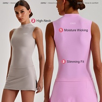 Ensemble de yoga DIMU à séchage rapide, taille haute, effet ventre plat, coupe ajustée, pour femmes, avec chemises, jupe-short de tennis, pour la gym, l'entraînement et le fitness, logo personnalisé, vente en gros