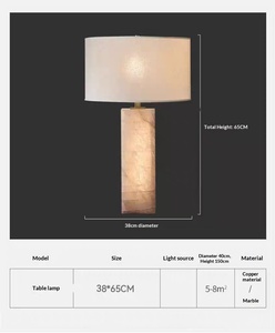 New Chinese-style <b>Light</b> Luxury Marble All-copper LED Table Lamp Modern Minimalist Bedroom <b>Bedside</b> Creative Personalized Artistic - Product Image 6