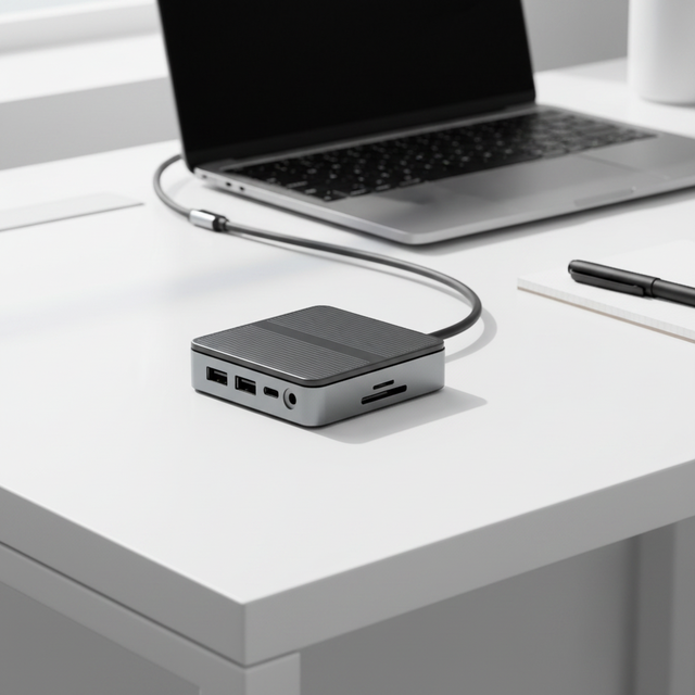 9 in 1 Aluminum Alloy USB-C Hub with 4K*60Hz for 2.0 1000Mbps Ethernet 100W PD Audio Jack in Stock