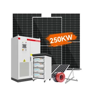 Sistem Energi surya hibrida rumah sistem tenaga surya 150KW 250KW 500KW sistem Panel surya untuk Industri dan penggunaan rumah