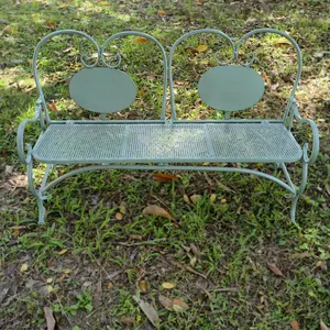 花园熟铁复古儿童装饰双座长椅