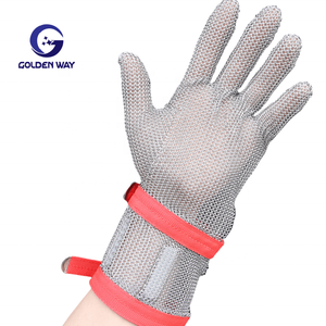 Gant de protection en maille métallique de qualité alimentaire à manchette longue, type gants anticoupure en acier inoxydable pour boucherie - Product Image 2