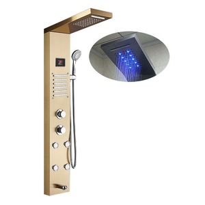 Panel de Ducha con Pantalla de Temperatura, Luz LED, Acero Inoxidable 304, Juego de Ducha Cuadrado, Forma Rectangular, Duradero - Product Image 3
