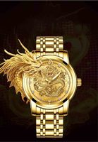 Montre de luxe pour homme de la marque Time Token, mouvement mécanique japonais, acier inoxydable, design Année du Dragon, étanche 3ATM, luminescente