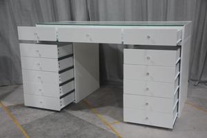 Toeletta da Trucco Phoenix Grande, Tavolo con Specchio e Scrivania per Set Trucco, Mobili per Camera da Letto - Product Image 1