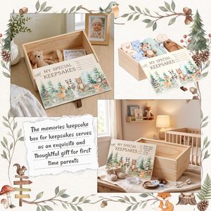 Boîte à souvenirs en bois pour bébé avec animaux <span class=keywords><strong>de</strong></span> la jungle, boîte à souvenirs pour garçons ou filles, boîte à souvenirs pour parents nouveau-nés pour souvenir - Product Image 6