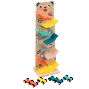 HOYE Đồ Chơi Bảng Gỗ Thiết Kế Mới Thủ Công Đồ Chơi Đua Xe Tốc Độ Xe Đua Đường Dốc Nhiều Lớp - Product Image 4
