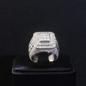 Customized Men's <b>Ring</b> Factory Price <b>Moissanite</b> Jewelry S925 Silver Iced Out Princess Diamond Cuban <b>Rings</b> <b>Moissanite</b> <b>Ring</b> - Product Image 1