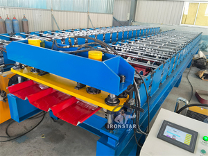 Rouleau de toiture formant la machine pour la coupe du monde Panneau de toiture en acier Ligne de production à froid PLC Mur en acier coloré Tôle de toiture - Product Image 3