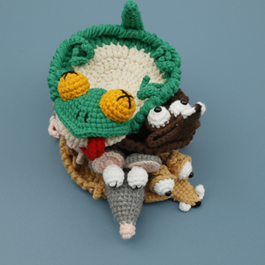 Nouvelles sous-verres isolants thermiques anti-stress en laine crochetée à la main, en forme d'animaux de dessin animé, pour la table domestique - Product Image 3
