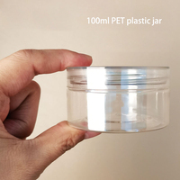 Vente en gros de bouteilles de bonbons vides transparentes en plastique PET de 100ml couvercles en aluminium pour emballage de gâteaux à la cannelle bâton bière fruits café