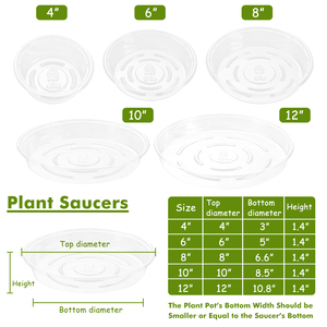 Soucoupes et plateaux modernes pour pots de 4 à 20 pouces, en plastique transparent, légers, grande capacité, pour usage intérieur et extérieur - Product Image 2