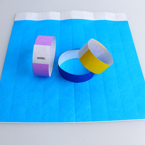 Pulsera promocional de papel de uso único de 25mm y <span class=keywords><strong>1</strong></span> pulgada de ancho, pulsera <span class=keywords><strong>Tyvek</strong></span> con logotipo personalizado para Bar, Club y eventos - Product Image 1