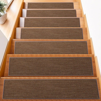 Tapis de sol durable en imitation lin, fin, antidérapant, insonorisant, lavable, style Japandi, pour la maison, tapis de protection pour les marches d'escalier