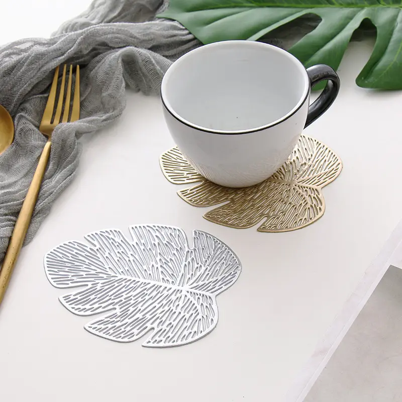 Posavasos de diseño con forma de EAF para Decoración de mesa, posavasos de té personalizado para restaurante