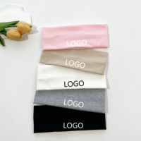 SASA Logo Dapat Disesuaikan Elastisitas Tinggi Ramah Lingkungan Lembut Nyaman Ikat Kepala Olahraga Warna Solid Unisex Campuran Poliester Spandeks