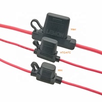 Porte-fusible Maxi 8AWG 10AWG étanche avec boîte à fusibles en ligne en cuivre et plastique pour voiture - 32V 30A/40A/50A