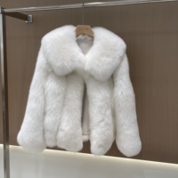 Manteau court en vraie fourrure de renard pour femme, col rabattu de luxe, veste en fourrure de renard moelleuse, vêtements d'extérieur chauds en fourrure courte pour l'hiver