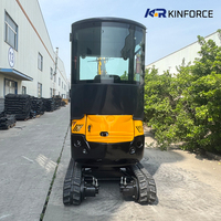 Mini Excavadora Hidráulica de 1.8 Toneladas, Excavadora Pequeña para Granja con Orugas de Goma, Motor y Componentes Principales Disponibles para la Venta