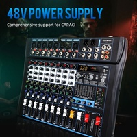 PB8 Console de mixage audio professionnelle Console d'interface 8 canaux pour carte son numérique d'église pour un mixage audio optimal