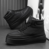 Chaussures montantes pour hommes à semelles épaisses, collection, baskets blanches rehaussantes, tendance et décontractées