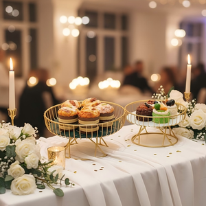 Düğün Partisi Masa Süsleri Altın Metal Tel Meyve Sepeti Meyve Kasesi, Tatlı Meyve Tutucu Standı Tezgah için Saklama Sepetleri - Product Image 3