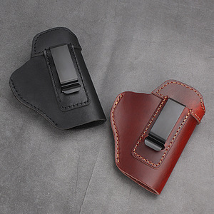 Iwb Leather Holster Genuine Leather Black Brown Right Hand Left Hand Universal Quick Draw Concealed Waist Holster Outdoor - Product Image 1