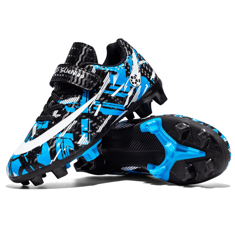 H357 long nails black and blue