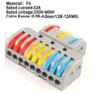 เทอร์มินัลบล็อก 3 อินพุต 9 เอาต์พุต 0.08-4.0 มม. 28-12AWG ขั้วต่อสายไฟแบบมีรหัสสี - Product Image 2