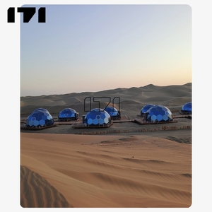 Dôme en verre Geo adapté au glamping par temps tropical avec panneaux solaires Tente écologique Géodesique <span class=keywords><strong>Double</strong></span> dôme vitré de 6m Octogone en verre de 6m - Product Image 2