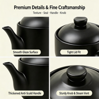 Pot en céramique pour médecine traditionnelle chinoise, couvercle en céramique, capacité de 5,5 L, intérieur en glaçure de qualité alimentaire, compatible gaz et induction, passe au lave-vaisselle