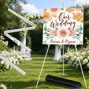 Mr and Mrs Table Name Wreath Gold <b>Neon</b> Mirror Acrylic <b>Bar</b> Stand Waterfall Custom Lace Wedding Welcome <b>Sign</b> - Product Image 3