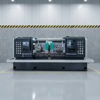 Tour CNC 5 axes à double broche centrale de haute sécurité pour le traitement des pièces métalliques (perceuses/tubes/arbres)
