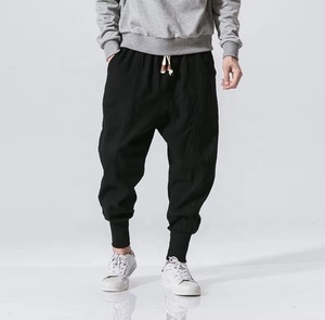 <span class=keywords><strong>Pantaloni</strong></span> Harem da Uomo Stile Giapponese Casual in Cotone <span class=keywords><strong>Lino</strong></span> Larghi <span class=keywords><strong>Jogger</strong></span> Taglie Forti Impermeabili Stampati Streetwear - Product Image 2