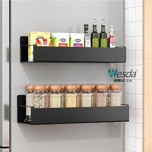 Organizador de almacenamiento de baño para el hogar WESDA, 2 piezas, cocina, Metal negro, nevera móvil, estantes magnéticos para especias para refrigerador - Product Image 6