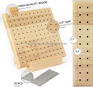Blocker de crochet en bois fabriqué à la main personnalisé support de planche de crochet à tricoter pour carrés de grand-mère artisanat en bois boîtes en bois panneaux muraux - Product Image 6
